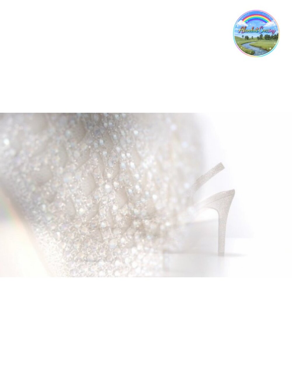 Platform Peep Toe Slingback Heels with Rhinestone Mesh - Picture 6 of 6